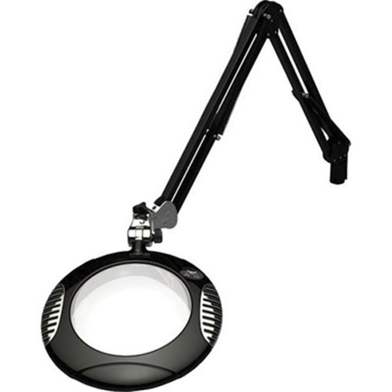 Green-Lite™ ESD-Safe 5-Diopter LED Magnifier with 43" Reach and Clamp Base, Carbon Black